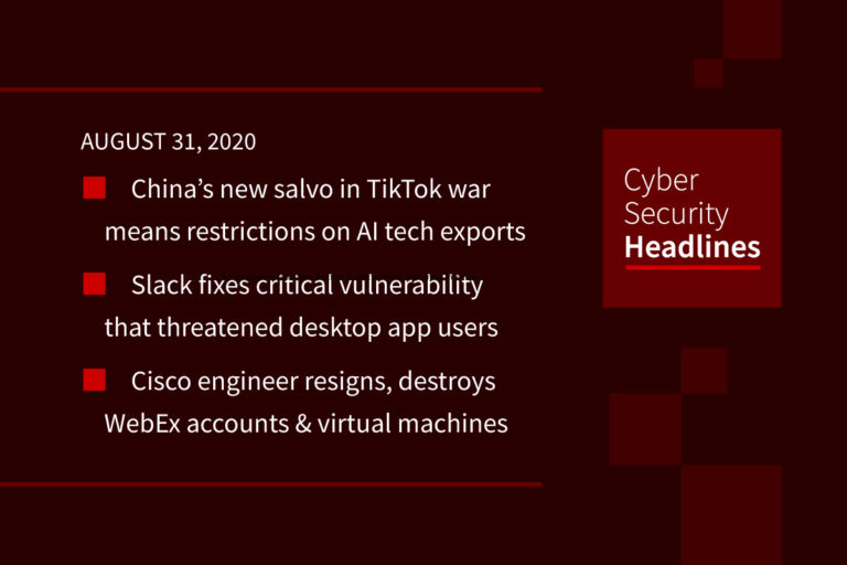 Cybersecurity News – August 31, 2020