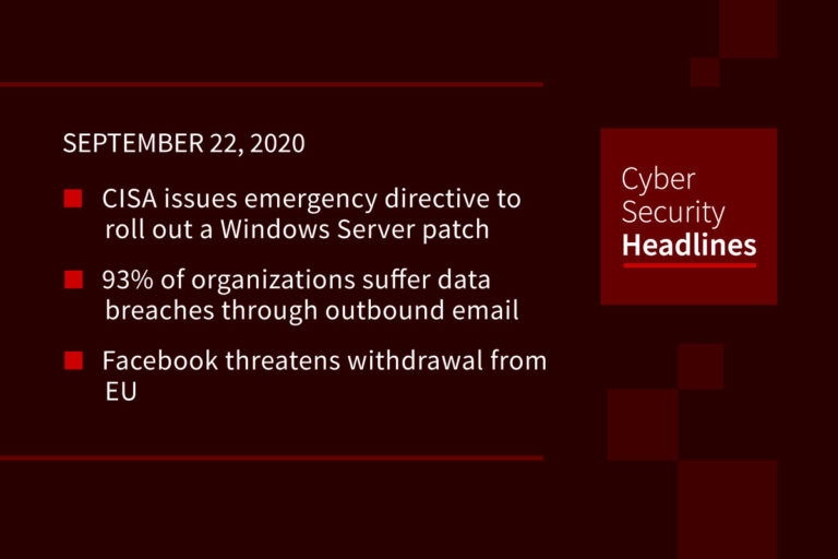 Cybersecurity News – September 22, 2020
