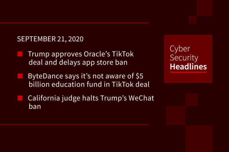 Cybersecurity News – September 21, 2020