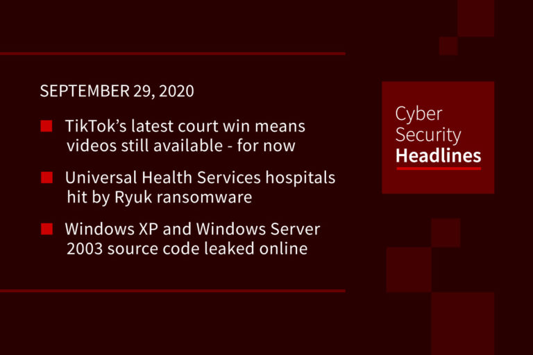 Cybersecurity News – September 29, 2020