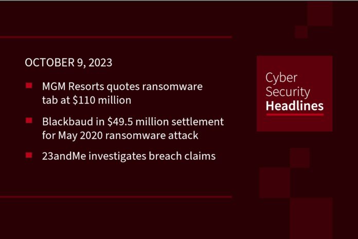 Cybersecurity Headlines – October 9, 2023